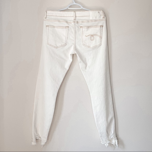 R13 women’s boy skinny ivory white distressed jeans pants size 31 - Picture 7 of 16